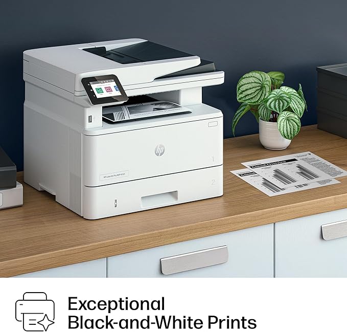 HP LaserJet Pro MFP 4101fdw Wireless Black & White All-in-One Laser Printer, Scanner, Copier, Fax, Best-for-Office (2Z619F)