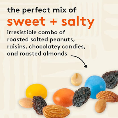 Snak Club Energizer Trail Mix with Roasted Salted Peanuts, Raisins, Chocolatey Candies, Roasted Almonds, Gluten-Free and Kosher Snack, 6.75 oz Resealable Bags, 6 Pack