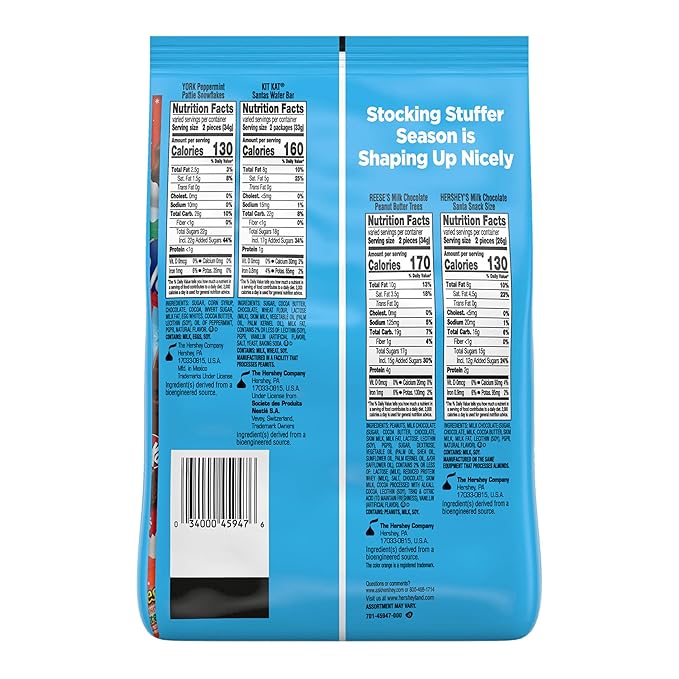 Hershey Assorted Flavored, Christmas Candy Bulk Bag, 32.45 oz