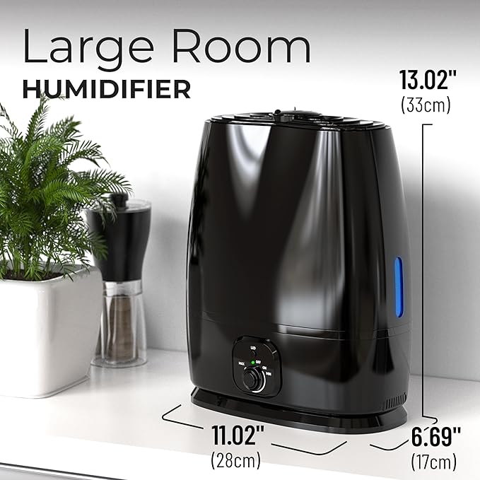 Everlasting Comfort 6L Humidifiers for Bedroom, Quiet 50HR Runtime No-Filter Supersized Cool Mist Humidifier Large Room for Whole House, Plants, Baby Nursery, Allergies, Dry Skin, Congestion, Indoor