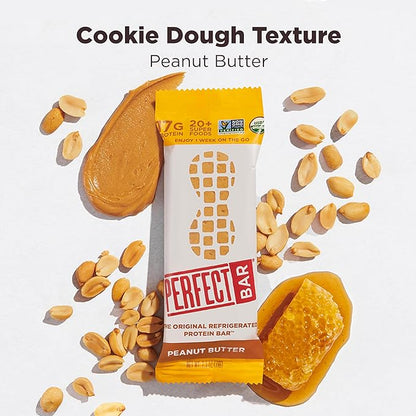 Perfect Bar, Peanut Butter Protein Bar, High Protein, Organic, Gluten Free, Soy Free, Non GMO, No Sugar Alcohols, 2.5 Ounce Bar, 10 Count