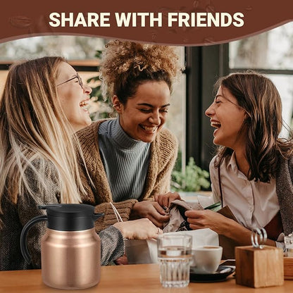 27Oz Thermal Coffee Carafes For Keeping Hot/Cold, Stainless Steel Coffee Carafe, Dustproof Insulated Water Carafe for Party/Home, Copper