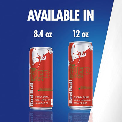 Red Bull Red Edition Watermelon Energy Drink, 8.4 Fl Oz, 24 Cans