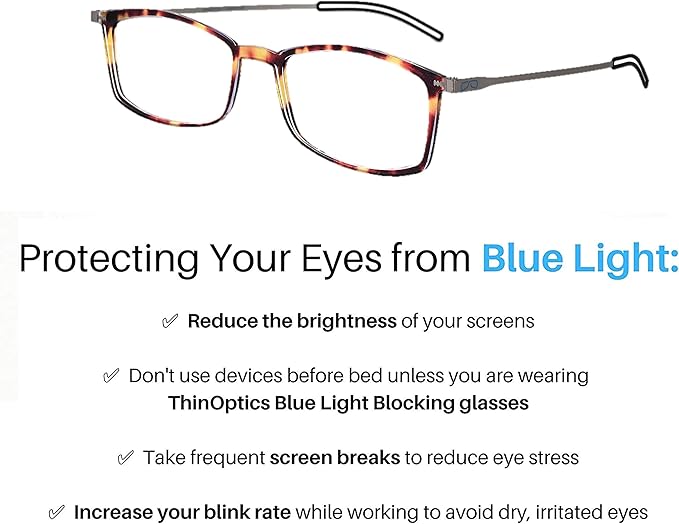 ThinOptics Frontpage Blue-Light Blocking Computer Reading Glasses and Milano Aluminum Case