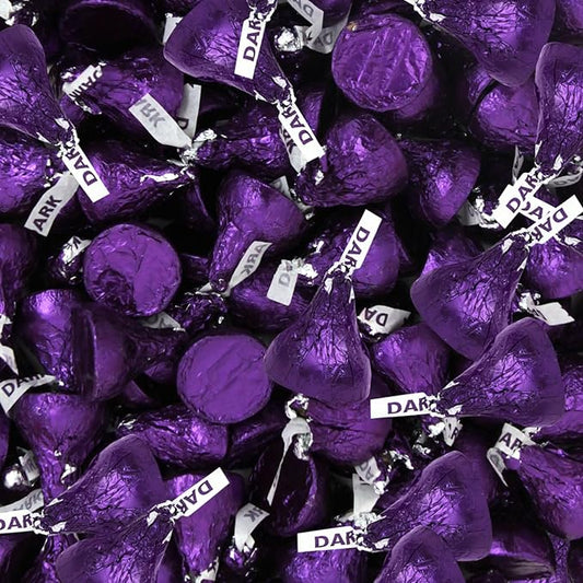 Dark Chocolate Kisses Bulk – Approx. 200 Pieces – 2 LB Bag of Individually Wrapped Foil Wrapped Candy – Rich Special Dark Chocolate for Weddings, Candy Buffets, Holiday Treats & Office Sharing