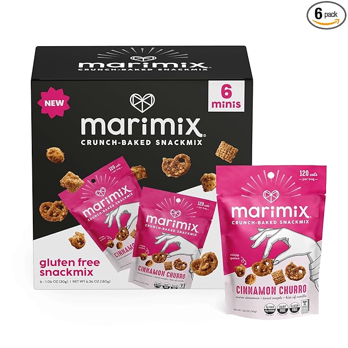Marimix Mini Snack Mix - 6 pack (Mini Cinnamon Churro, 6 Pack)