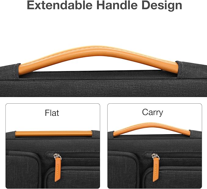MOSISO 360 Protective Laptop Case 16 inch, 15-15.6 inch Laptop Sleeve Compatible with MacBook Pro 16, HP, Acer, Dell, Lenovo, ASUS, Side Open Carrying Case with 4 Zipper Pockets&Handle, Black