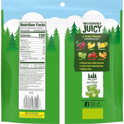 Black Forest Gummy, Bears, Fruit Flavor, Deliciously Juicy, Made with Real Fruit Juice, 22 oz