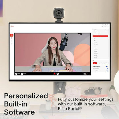 Pixio StreamCube Webcam Professional 1440p WQHD Premium Web Camera – Always Focus Technology - Works with OBS YouTube Twitch Zoom Teams Meet for Live Streaming, Gaming, PC and Mac