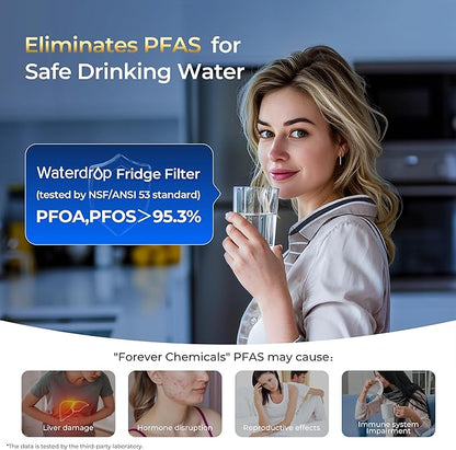 Waterdrop Plus UKF7003 Replacement for Maytag® UKF7003, UKF7002AXX, Whirlpool® EDR7D1, UKF7003AXX, UKF7002, 7003AXXP, UKF6001AXX, NSF 401&53 Refrigerator Water Filter, 3 Filters (Package May Vary)