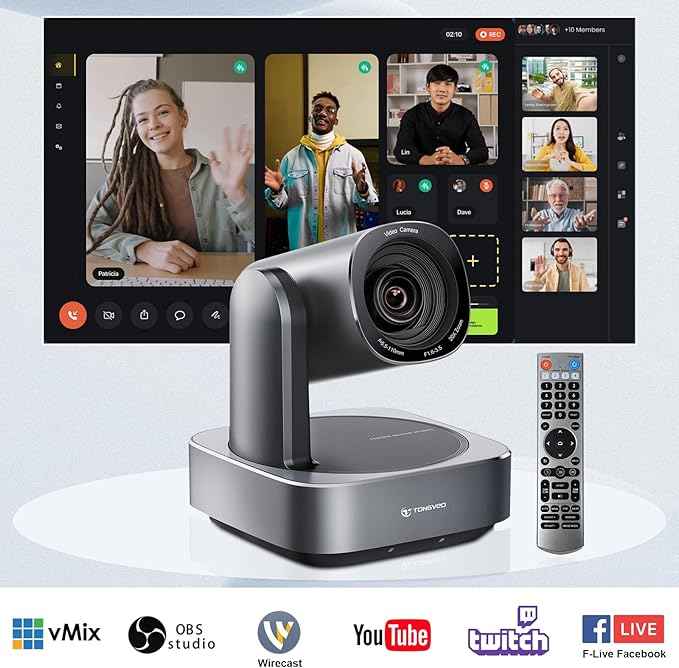 20x Optical Zoom PTZ Camera HDMI USB3.0 IP Live Streaming Camera HD 1080P 60fps Video Conferencing System POE Supply for Church Services Worship Education Work with Zoom Team vMix OBS Facebook YouTube