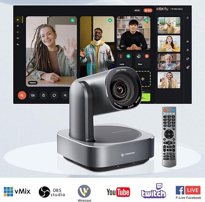 20x Optical Zoom PTZ Camera HDMI USB3.0 IP Live Streaming Camera HD 1080P 60fps Video Conferencing System POE Supply for Church Services Worship Education Work with Zoom Team vMix OBS Facebook YouTube