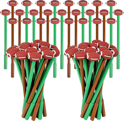 LiYiQ 50 Pcs Football Cartoon Cute Fun Pens for Kids Kawaii FootballShape Gel Black Ink Pen Cute Football Pens for School Office Home Student Kids Present