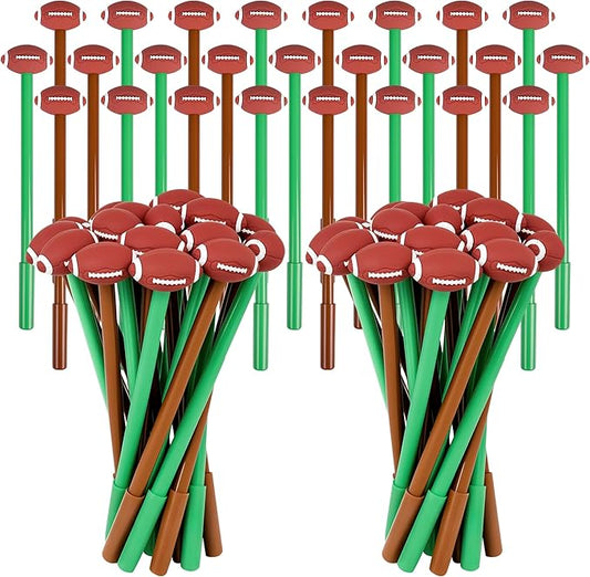 LiYiQ 50 Pcs Football Cartoon Cute Fun Pens for Kids Kawaii FootballShape Gel Black Ink Pen Cute Football Pens for School Office Home Student Kids Present