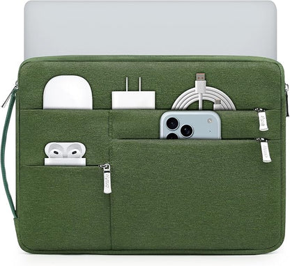 HYZUO 14-15 Inch Laptop Sleeve Bag for MacBook Air 15 M4 M3 M2, MacBook Pro 15, 15" Surface Laptop, XPS 14/15 Plus, Portable NoteBook Case for 14" HP Dell Lenovo ThinkPad Acer, Grass Green