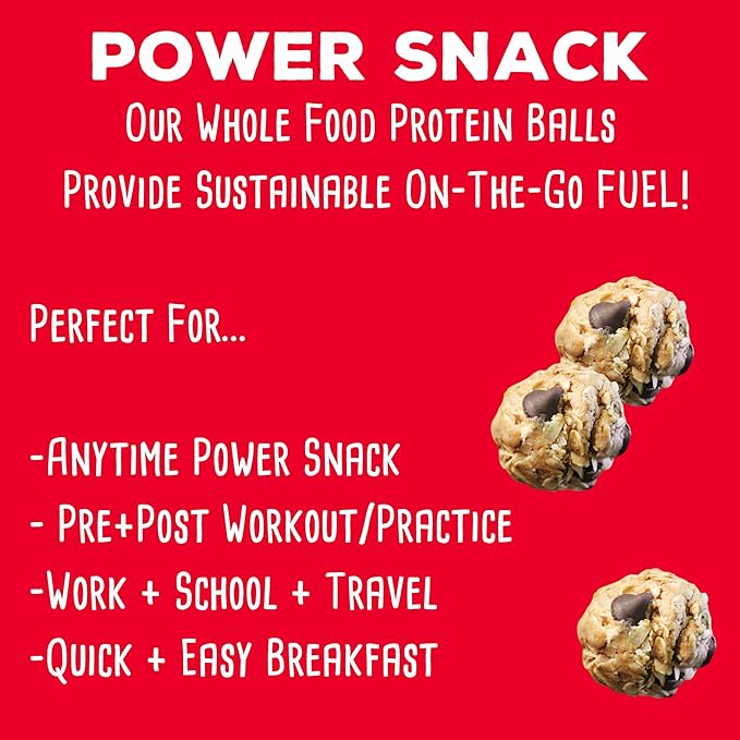 simplyFUEL Whole Food Protein Balls - Chocolate Coconut Peanut Butter - 8g Protein Snacks for Adults and Kids - Anytime Power Snack for Work, School, Travel or Gym - Gluten Free (12 Balls)