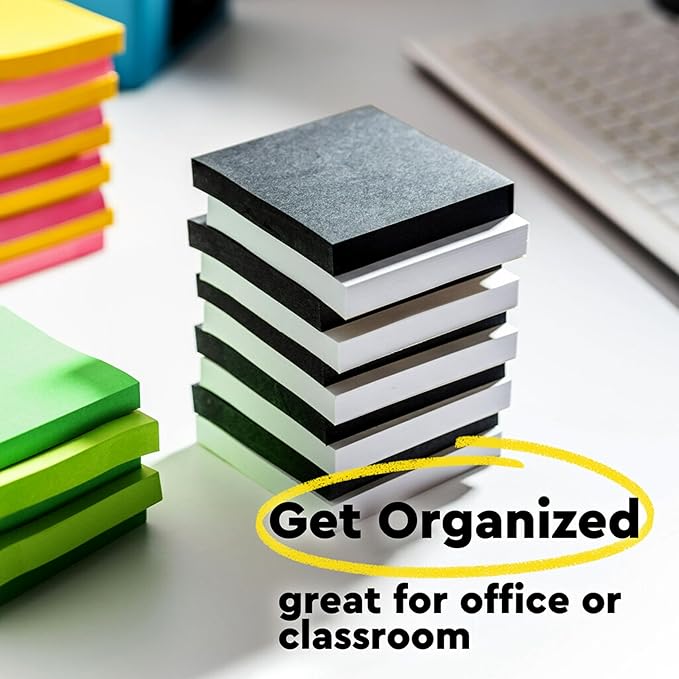 Post-it Super Sticky Notes, 5 Sticky Note Pads, 3 x 3 in., School Supplies, Office Products, Sticky Notes for Vertical Surfaces, Monitors, Walls and Windows, Washed Denim