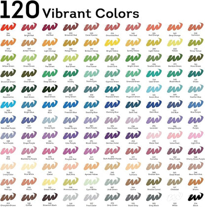 120 Colors Acrylic Paint Markers,Soft Brush Tip Paint Pens with Automatic Ink Control System,Quick Dry Waterproof Acrylic Paint Pens for Pumpkin,Wood,Metal,Fabric,Rock Painting with DIY Crafts