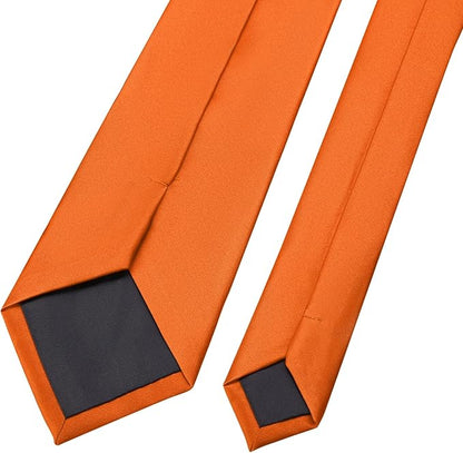 KOOELLE Men's Ties Solid Pure Color Plain Neckties Formal Black Ties For Men