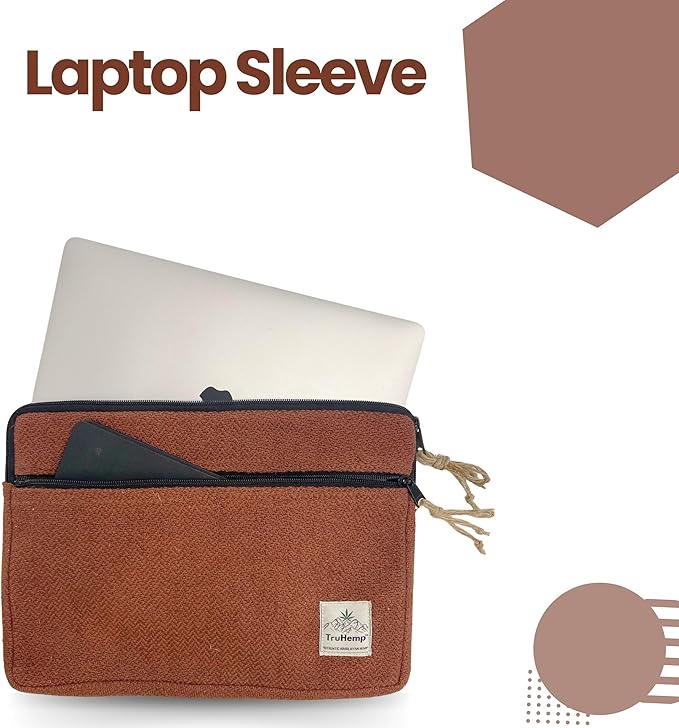 Brown Laptop Sleeve – Durable 14-Inch Laptop Cover with Zipper, Lightweight Water-Resistant Case for Travel & Work