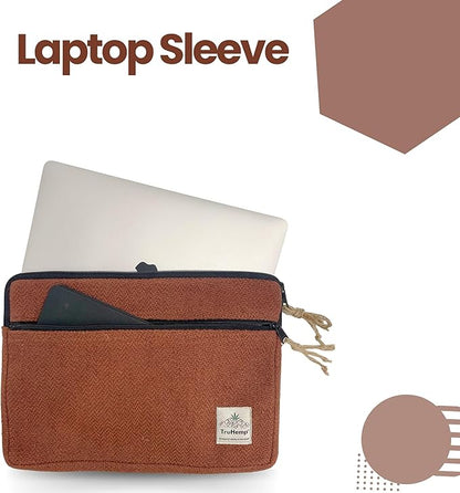 Brown Laptop Sleeve – Durable 14-Inch Laptop Cover with Zipper, Lightweight Water-Resistant Case for Travel & Work