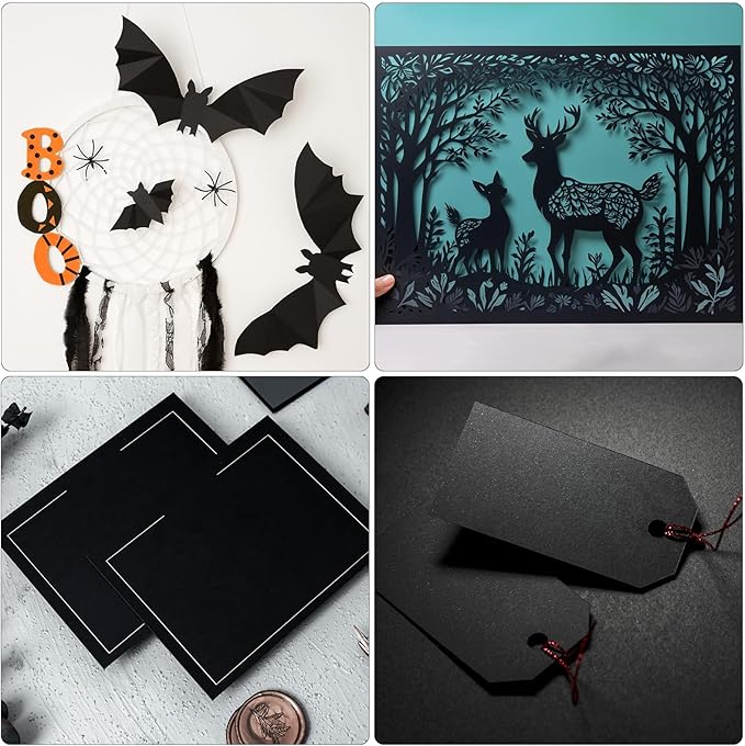 5" x 7" Black Cardstock, 300 Pack Black Thick Paper Cardstock Blank Cards Stock for Invitations, Greeting Cards Making, Postcards, Photos, 250GSM Thick Paper