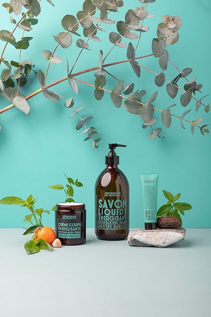 Compagnie de Provence Savon de Marseille Apothicare Liquid Soap, Mint Basil, 16.7 Fl Oz Glass Pump Bottle