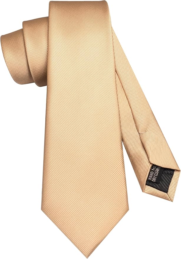 JEMYGINS Solid Color Formal Necktie and Pocket Square Tie Clip Sets for Men