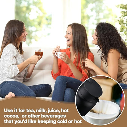 3 Pcs Thermal Coffee Carafe for Keeping Hot/Cold Stainless Steel Small Coffee Creamer Container Double Wall Vacuum Insulated Tea pot Beverage Dispenser for Milk Hot Chocolates(Black, 27 oz)