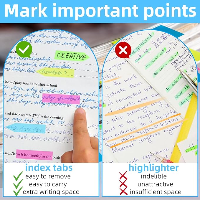 1200 Pieces Sticky Tabs,6 Sets Annotation Tabs,Transparent Sticky Notes,Book Tabs,Arrow Index Tabs,Page Markers,Study Supplies,Book Mark,Small Sticky Notes,for Note Classification,Books,School,Office