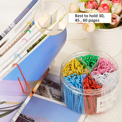 Jumbo Paper Clips,265 PCS (2 Inch) Large Paperclips Colorful Clips for Paperwork Ideal for Home, School and Office Use Colored