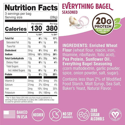Lenny & Larry's FITZELS Variety Pack, 3 Flavors, 12 Count- Savory Pretzel Snacks Incredibly Tasty, High Protein Salty, Vegan, 20 g's of Plant Based Protein, 3 oz Each