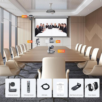 PTZ Camera with 20X Optical Zoom HDMI/USB3.0 Wide View Angle 1080P for Video Conference Meeting Church Live Streaming Education Works with Zoom Webex OBS YouTube Red Dot Design Winner