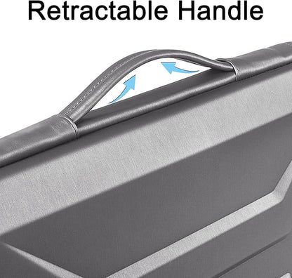 DOMISO 15.6 Inch Laptop Hard Case, Waterproof Shockproof Hard Shell Laptop Sleeve Protective Computer Bag for Most 15-15.6" Laptops/Macbook Pro/Lenovo IdeaPad/HP ENVY/Dell XPS, Silver