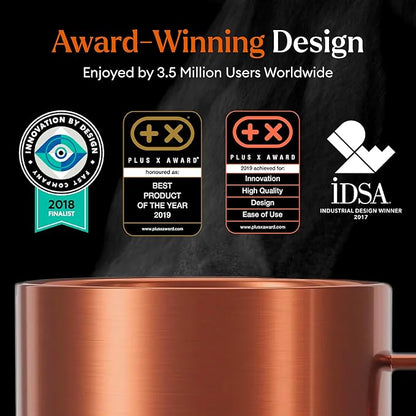 Ember Temperature Control Smart Mug 2, 10 Oz, App-Controlled Heated Coffee Mug with 80 Min Battery Life and Improved Design, Copper
