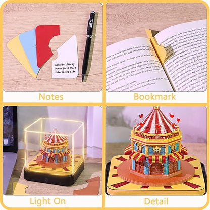 3D Calendar 2026 Time Piece Calendar 3D Memo Pad Tear Away Carving Art Notepad Paper Sculpture Artwork for Sticky Note Record DIY Christmas Gift Office Desktop Decoration-Circus