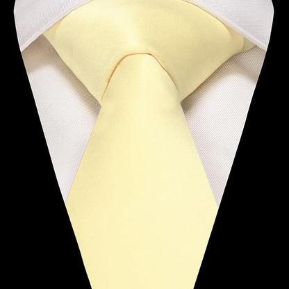 RBOCOTT Solid Color Tie and Pocket Square Hankerchief with Lapel Pin Set for Men