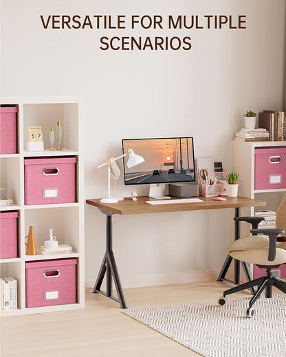 Oterri 2 Pack File Storage Organizer, Filing Box, Portable File Box with Lid, Fit for Letter/Legal File Folder Storage, document organizer, New-pink