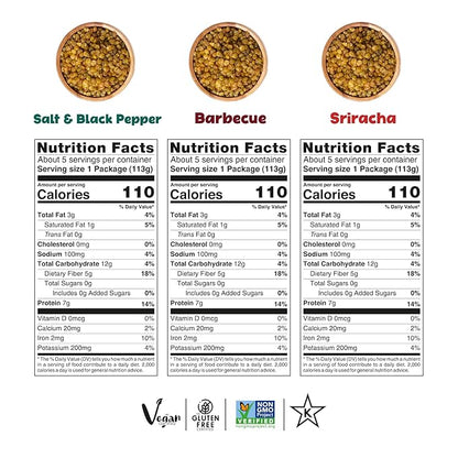 Nutruit Roasted Lentil Snacks - Tasty Snack Box with Vegan, Gluten Free, Non-GMO, High Protein, Low Calorie, Healthy On-The-Go Low Calorie Lentils Snacks - 4oz Packs (8-Pack Box) (8 Pack, Variety Box)