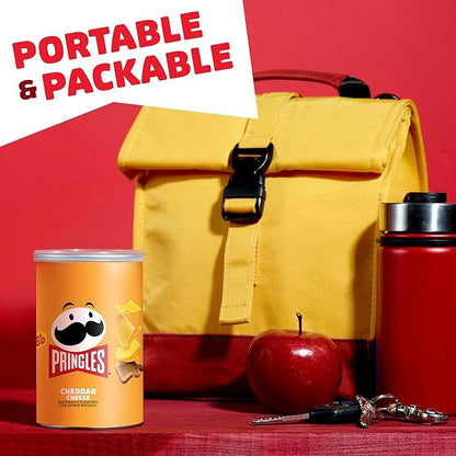 Pringles Potato Crisps Chips, Lunch Snacks, Office and Kids Snacks, Grab N' Go, Cheddar Cheese (12 Cans)
