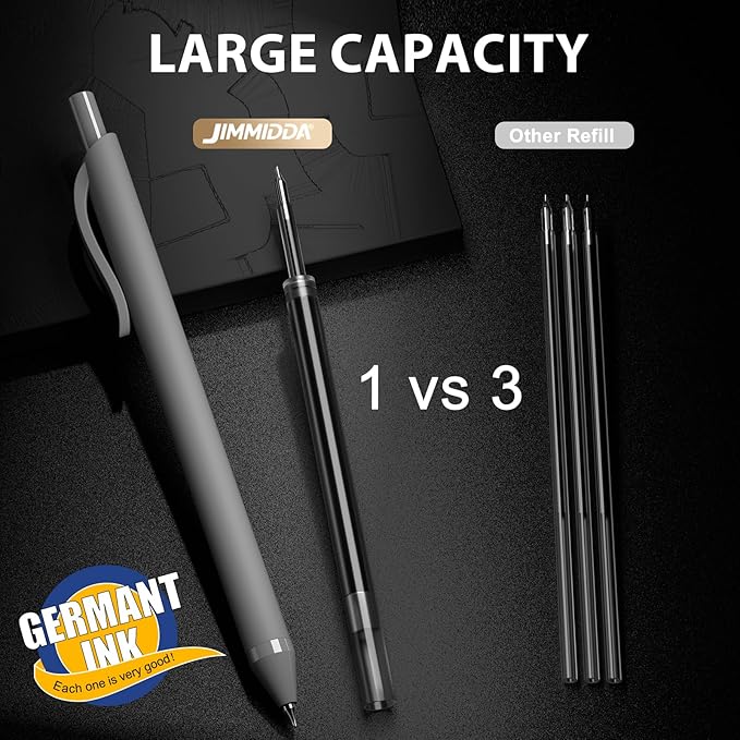 108 Pcs Gel Pens Bulk - 0.7mm Black Ink Pens Fine Point Retractable Smooth Writing - Quick-Drying Soft Grip Pen for Journaling Cute School & Office Supplies for Men Women Home Work