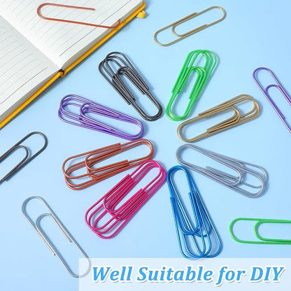 96 Pcs 4 Inch Large Paper Clips Jumbo Paper Clips 100 mm Metal Multicolored Giant PaperClips Bright Coated Extra Large Mega Paperclips for Bookmark Office School Home Organizing Files Document Decor