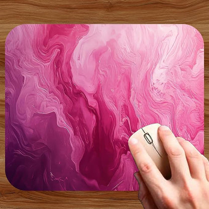 Pink Marble Agate Mouse Pad Mat Mousepad for Desk Computer Laptop PC Gaming Home or Office Gift Marbled Abstract (Dark Pink MP43)