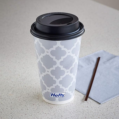Hefty Disposable Hot Cups with Lids, 16 Ounce, 20 Count (Pack of 4), 80 Total