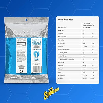 Sqwincher Zero Qwik Stik, Mixed Berry, Sugar Free, Low Calorie, Low Sodium Electrolyte Powder Hydration Drink Mix, .11 0z Packet (Pack of 50)