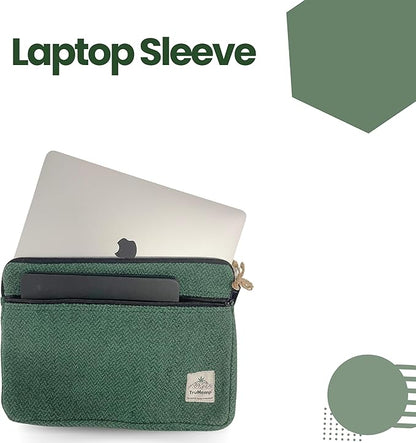 Green Laptop Sleeve – Durable 14-Inch Laptop Cover with Zipper, Lightweight Water-Resistant Case for Travel & Work
