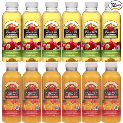 Apple nd Eve's 100% Juice Variety Pack, 12 Bottles (10 fl oz Each) – Apple & Orange Sunrise Blend