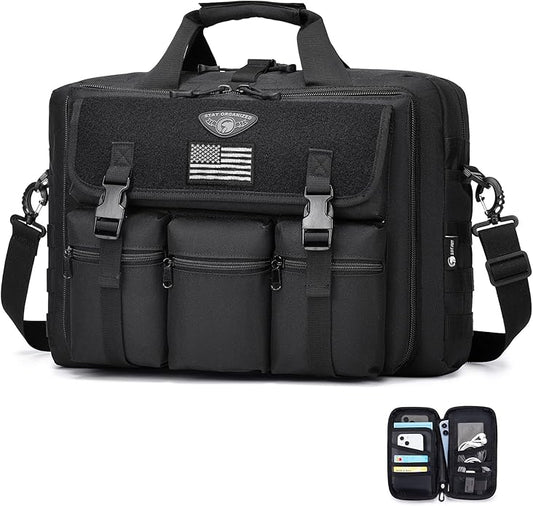 Large Tactical Laptop Bag for Men, Military 17.3 Inch Computer Bag Briefcase with Passport Wallet, Carry on Messenger Bag