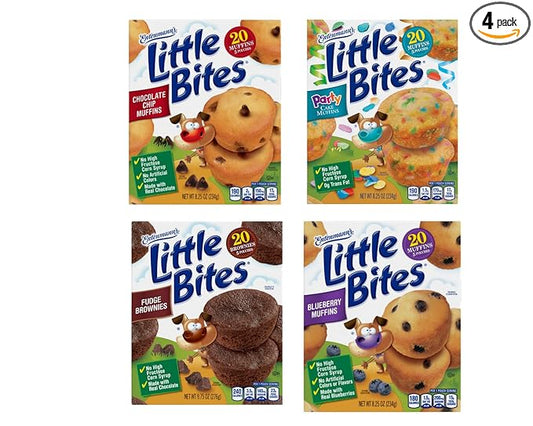 Entenmann's Little Bites Mini Muffins Variety Pack | 4 pack (20 pouches total)