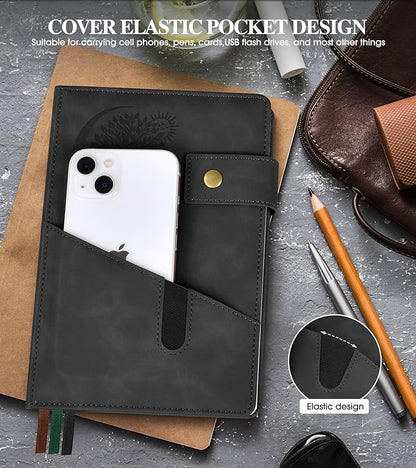 Lined Journal Notebook for Men, A5 Leather Journals for Writing Women, Hardcover Notebooks for Work,School,Note Taking,Travel,Business,Personal daily Diary,200 Page College Ruled (5.9" x 8.4")